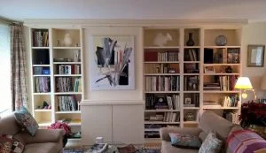 Menuiserie Hottot grande bibliothèque installée